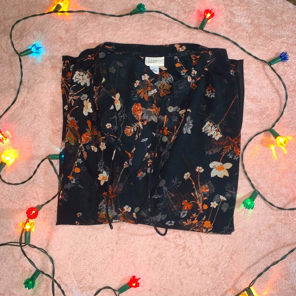 Half Button Up Blouse